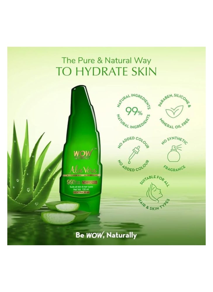 WOW Skin Science - 99% Pure Aloe Vera Gel For Face, Skin & Hair - 150Ml | Ultimate Gel For Glowing Skin | For Both Men And Women - Image 1