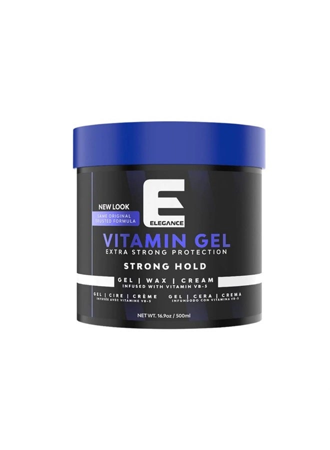 E Elegance Vitamin Pro-VB5 Hair Styling Gel Strong Hold 16.9 Oz - Image 1