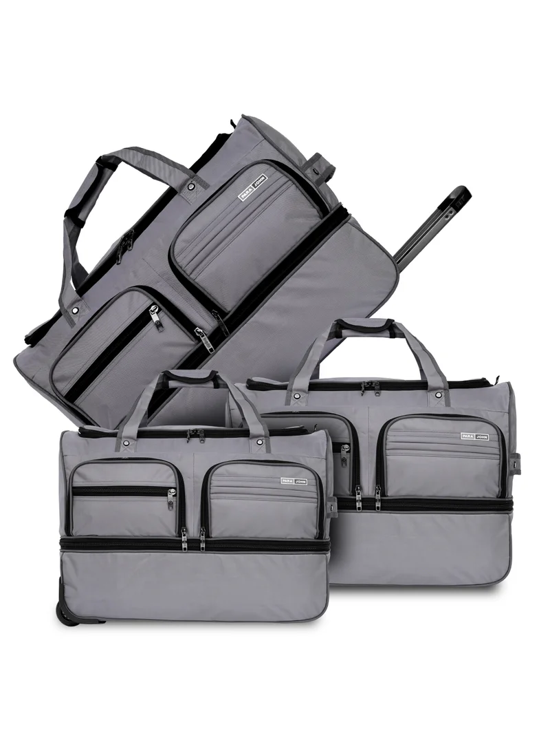 PARAJOHN Para John Carry Max 3-Piece Expandable Duffel Bag Set – Nylon Travel Bags with 2 Wheels (20″, 24″, 28″)