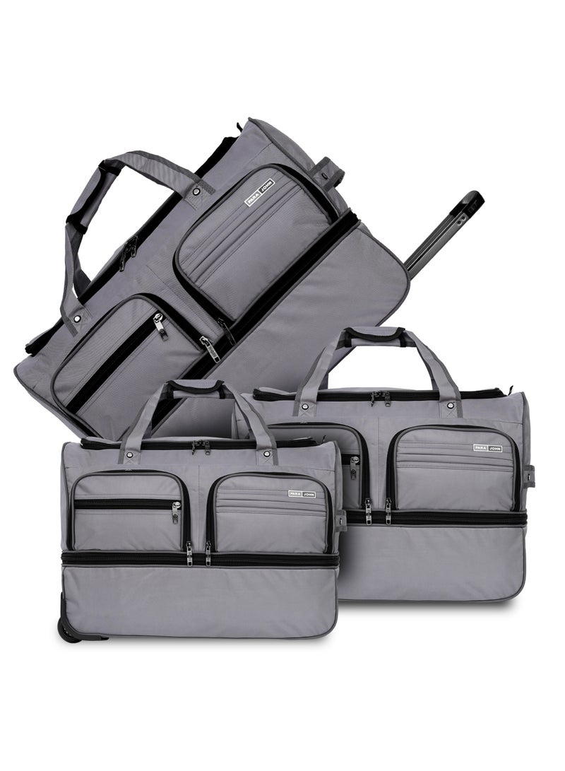 PARAJOHN Para John Carry Max 3-Piece Expandable Duffel Bag Set – Nylon Travel Bags with 2 Wheels (20″, 24″, 28″) - Image 1