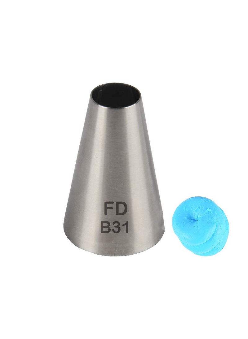 Fine Décor FineDecor Large Piping Tip Seamless Stainless Steel Icing Piping Nozzle Tip Cake Decorating Tools Cream Puff Decor Pastry Icing Piping Tool for Baker 1 Piece B31  - Image 1