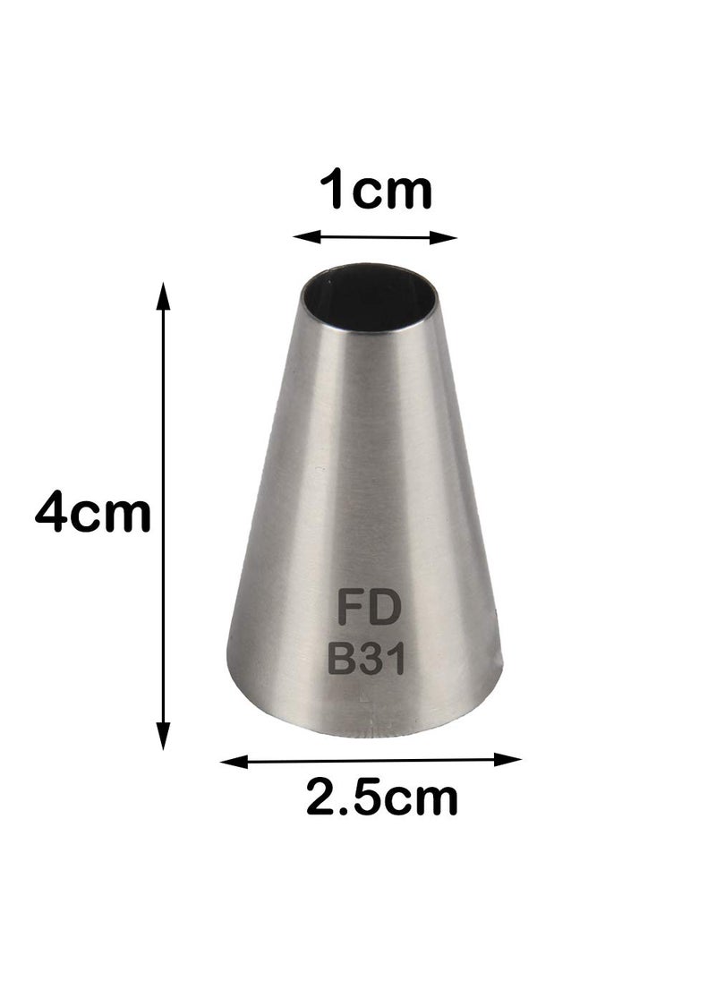 Fine Décor FineDecor Large Piping Tip Seamless Stainless Steel Icing Piping Nozzle Tip Cake Decorating Tools Cream Puff Decor Pastry Icing Piping Tool for Baker 1 Piece B31  - Image 2