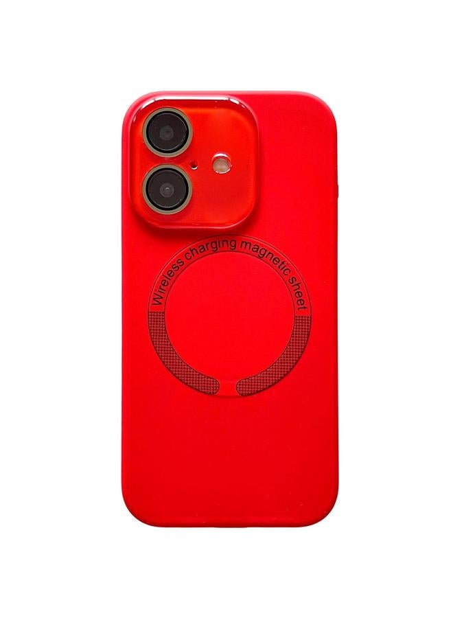 S-TOP Case For iPhone 16 Plus Small Window Acrylic Glass Lens MagSafe Silicone Phone Case - Image 1