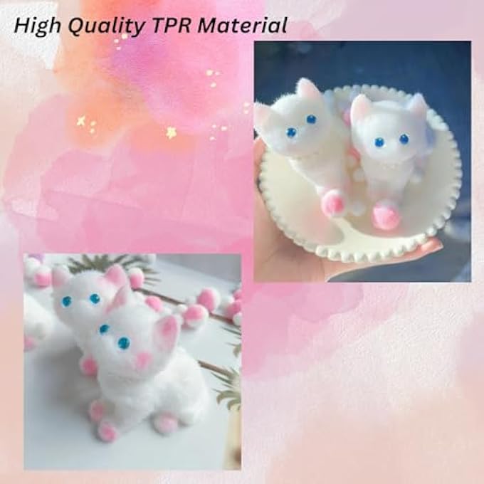 T Trove Handmade Puppy Taba Squishy,Cute Dog Shaped Squishy Toy for Stress Relief,Fidget Sensory,Decompression Toy for Kids & Adults,Party Favors,Birthday Gifts (Cute Cat & Puppy, 2, pcs) - Image 2