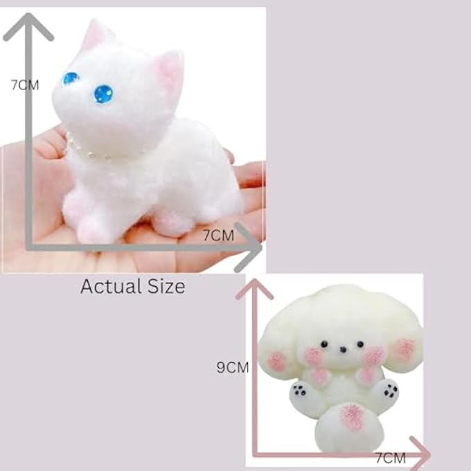 T Trove Handmade Puppy Taba Squishy,Cute Dog Shaped Squishy Toy for Stress Relief,Fidget Sensory,Decompression Toy for Kids & Adults,Party Favors,Birthday Gifts (Cute Cat & Puppy, 2, pcs) - Image 4