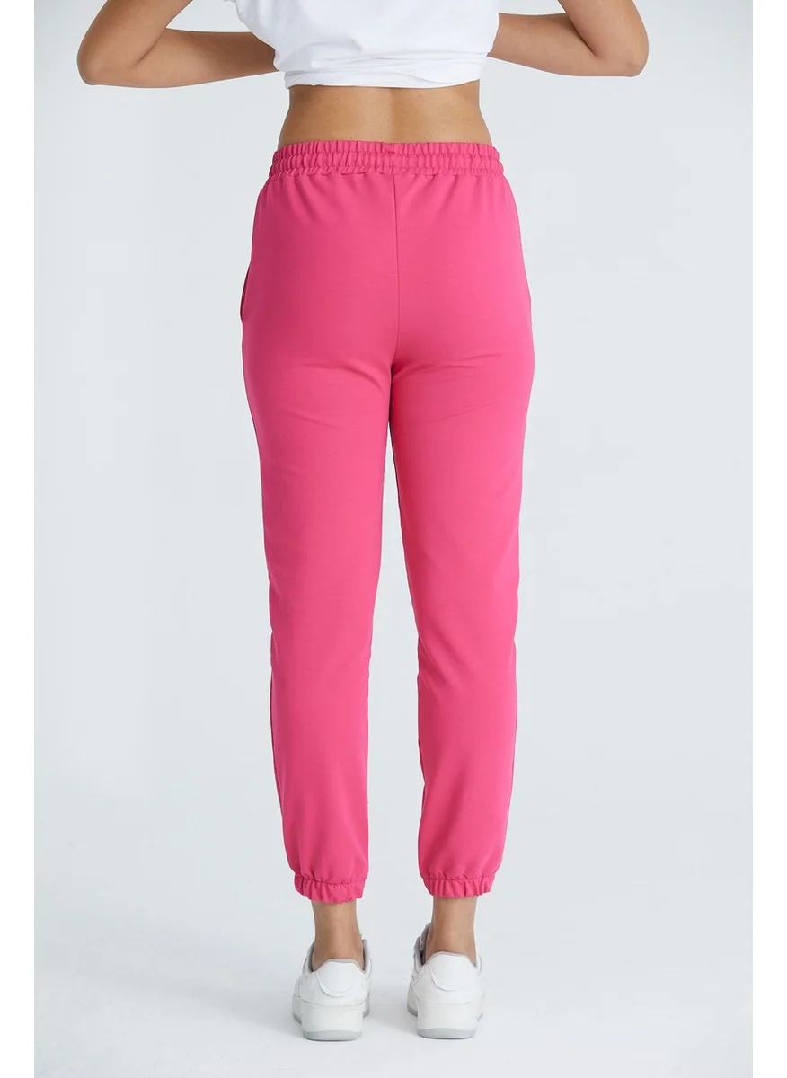 Twenty3 Women's Basic 2 Thread Lycra Regular Fit Sweatpants with Elastic Legs