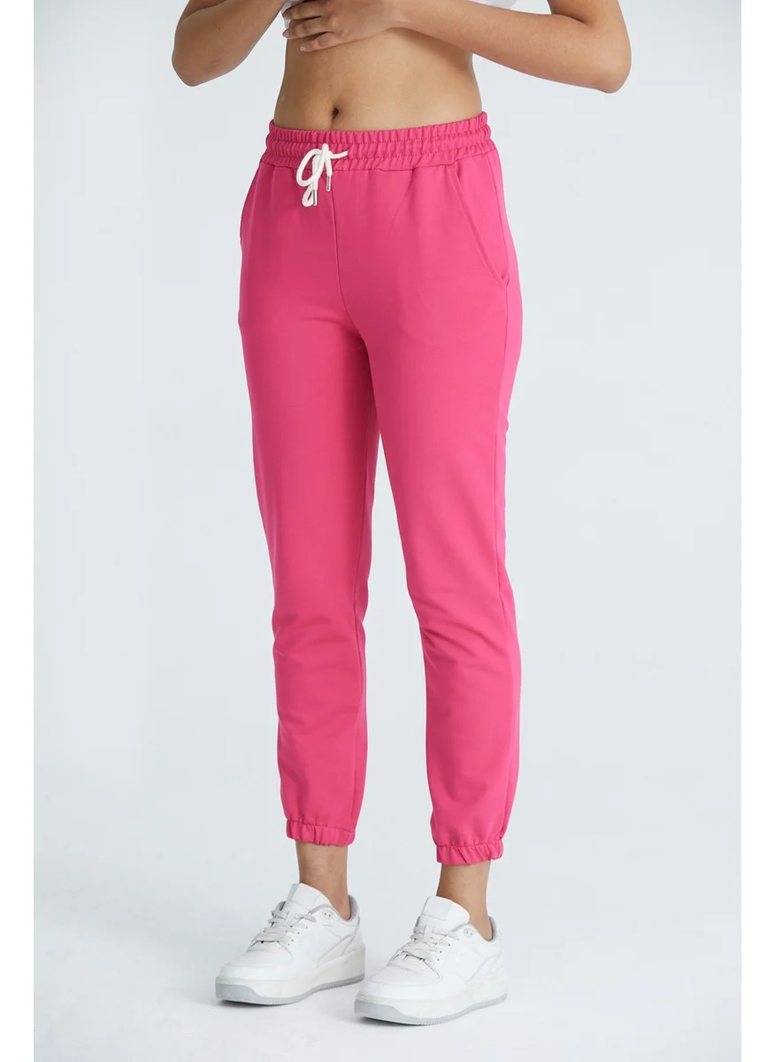 Twenty3 Women's Basic 2 Thread Lycra Regular Fit Sweatpants with Elastic Legs