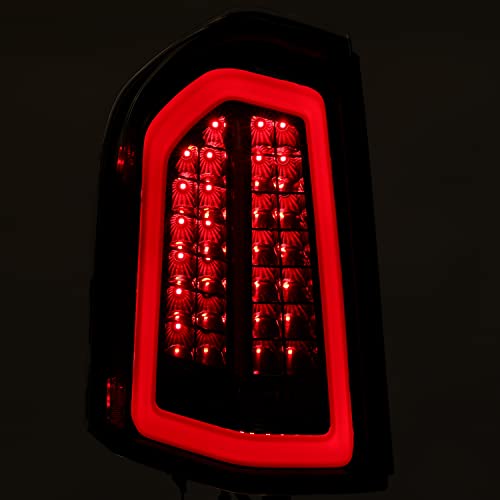 HECASA Full LED Tail Lights Compatible with 2011-2014 Chrysler 300 LED Tube Bar Rear Brake Turn Signal Running Light Taillights Clear Lens Black Housing - Image 5