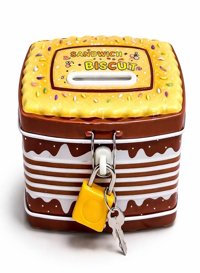 Sajani Cute Cartoon Creative Portable Piggy Bank, Money Saving Box with Combination Lock, Mini Coin Bank Gifts for Boys and Girls, Best Return Gifts for Kids (Pack of 1) (Sandwich - Yellow) - Image 1