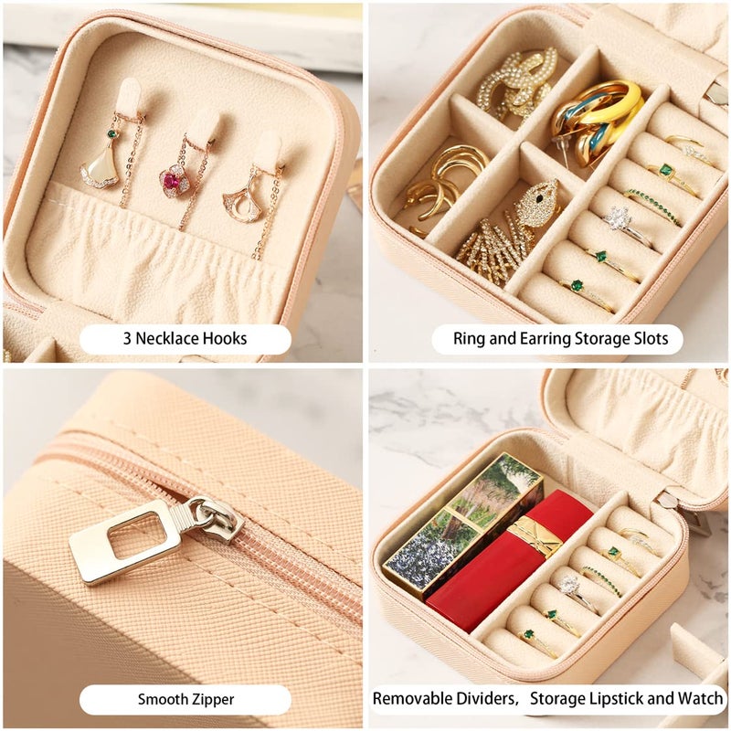 ZPROW Travel Jewelry Case, Mini Portable Jewelry Travel Boxes, Small Jewelry Organizer for Rings, Earrings, Pendants, Watches, Necklaces, Lipsticks Organizer Storage Holder Case (Pink-6packs) - Image 5