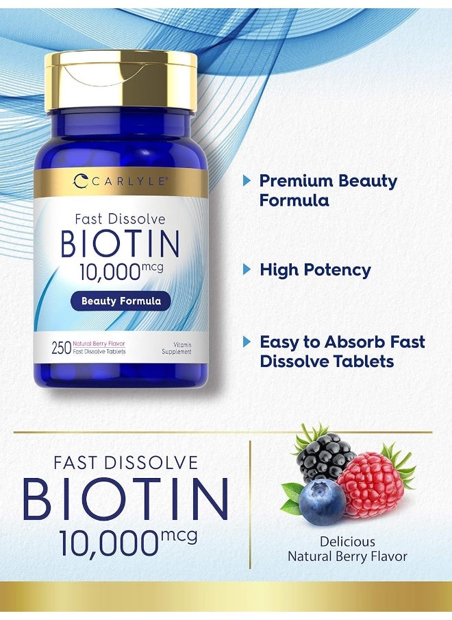 Biotin 10000Mcg 250 Fast Dissolve Tablets Max Strength Vegetarian, Non-Gmo, Gluten Free - pzsku/Z9142859915CCA3CB78E4Z/45/_/1725942805/233e0969-1d64-40c8-b34c-24233ef2841b