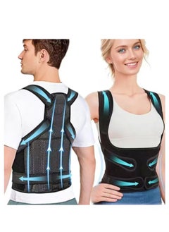 JoyousSto 2 IN 1 Back Brace and Posture Corrector for Women and Men Back Straightener Posture Corrector Scoliosis and Hunchback Correction Back Pain Spine Corrector Support Adjustable Posture Trainer Black  - Image 2
