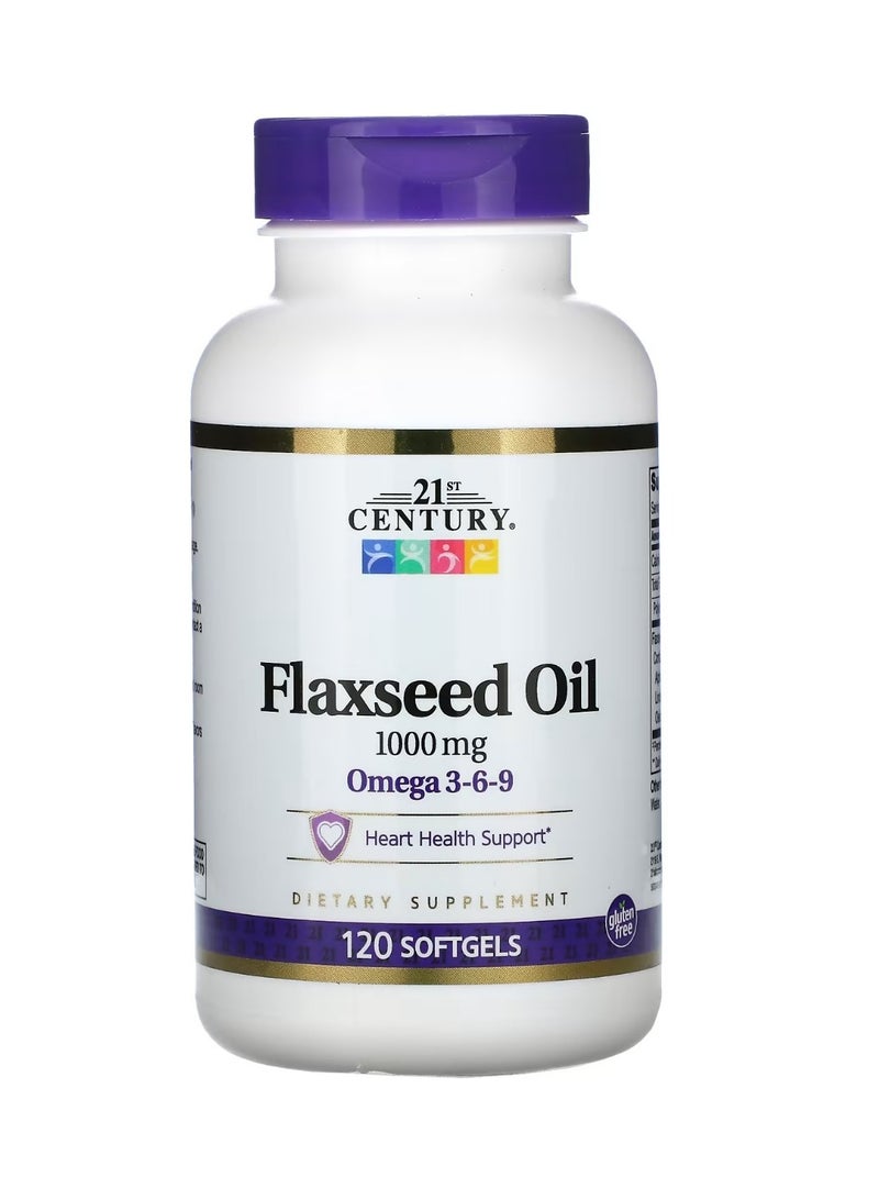 زيت بذور الكتان 1000 ملغ 120 كبسولة لينة