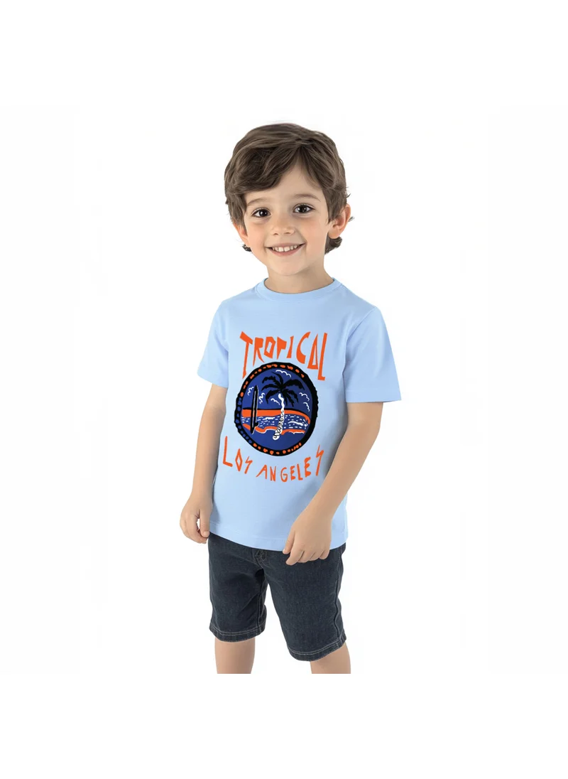 نوتيناتي Nautinati Boys' Cotton Graphic Chest Print T-shirt