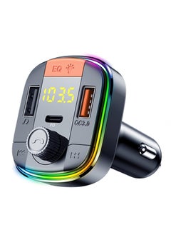 Excefore Bluetooth Adapter for Car, HiFi Bluetooth 5.3 FM Transmitter, Wireless Radio Music Adapter, Light Switch, HiFi Bass Sound, Fast Charging, LED Display Hands-Free Calling Support USB Drive  - Image 1