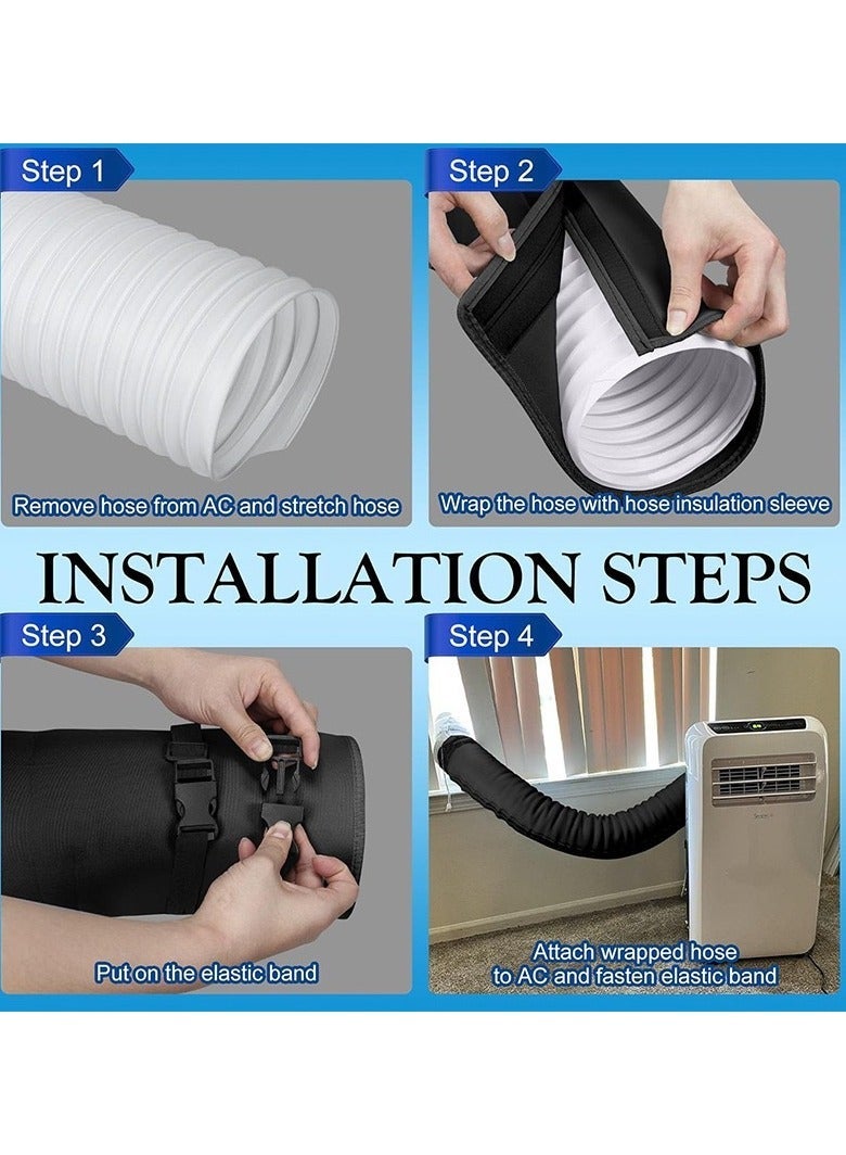 Air conditioning hose protective cover air conditioning exhaust pipe insulation cover dust-proof and heat insulation easy to store and install - Image 3