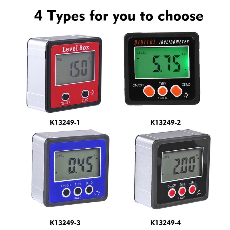HAPSTONE Horizontal Angle Meter Digital Inclinometer Electronic Level Box Magnetic Base Measuring Tools Red - Image 2