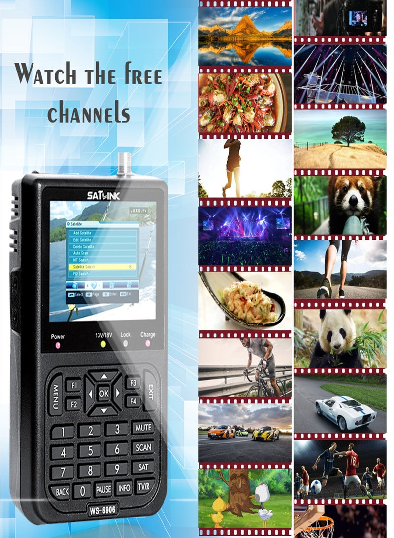 ساتلينك جهاز قياس بيانات إشارة الأقمار الصناعية الرقمي SATLINK WS6906 بشاشة LCD مقاس 3.5 بوصة - Image 3