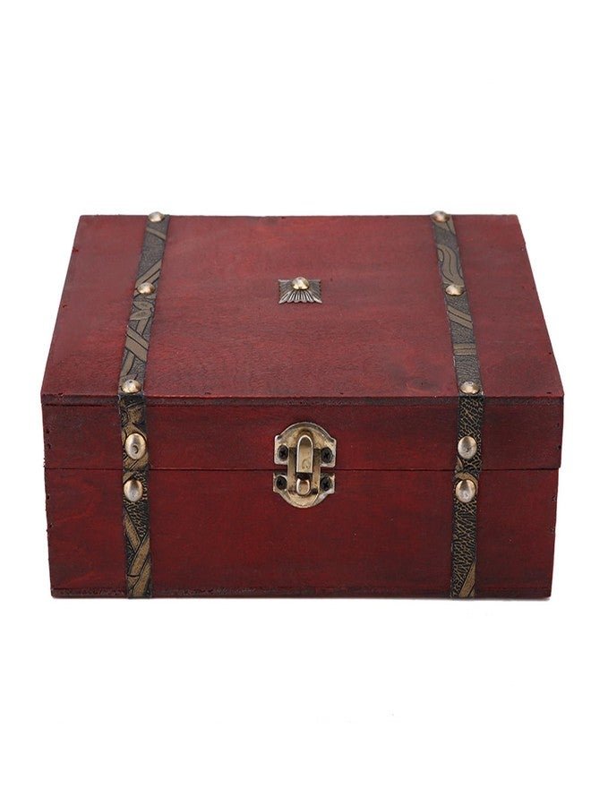 Ejoyous Treasure Chest Box, Retro Vintage Wooden Jewelry Box Decorative Storage Organizer Container Case for Gilrs Girlfriend Women Gift - Image 1