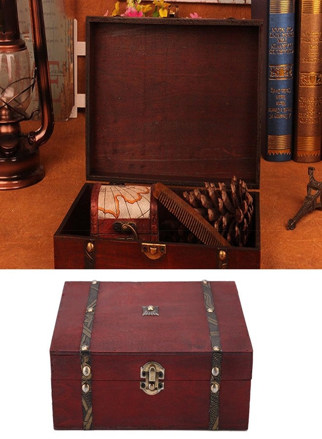 Ejoyous Treasure Chest Box, Retro Vintage Wooden Jewelry Box Decorative Storage Organizer Container Case for Gilrs Girlfriend Women Gift - Image 3