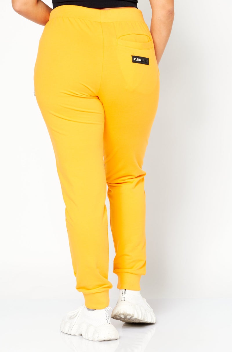 Plein Sport Women Sportswear Fit Training Sweatpants, Orange - Image 2