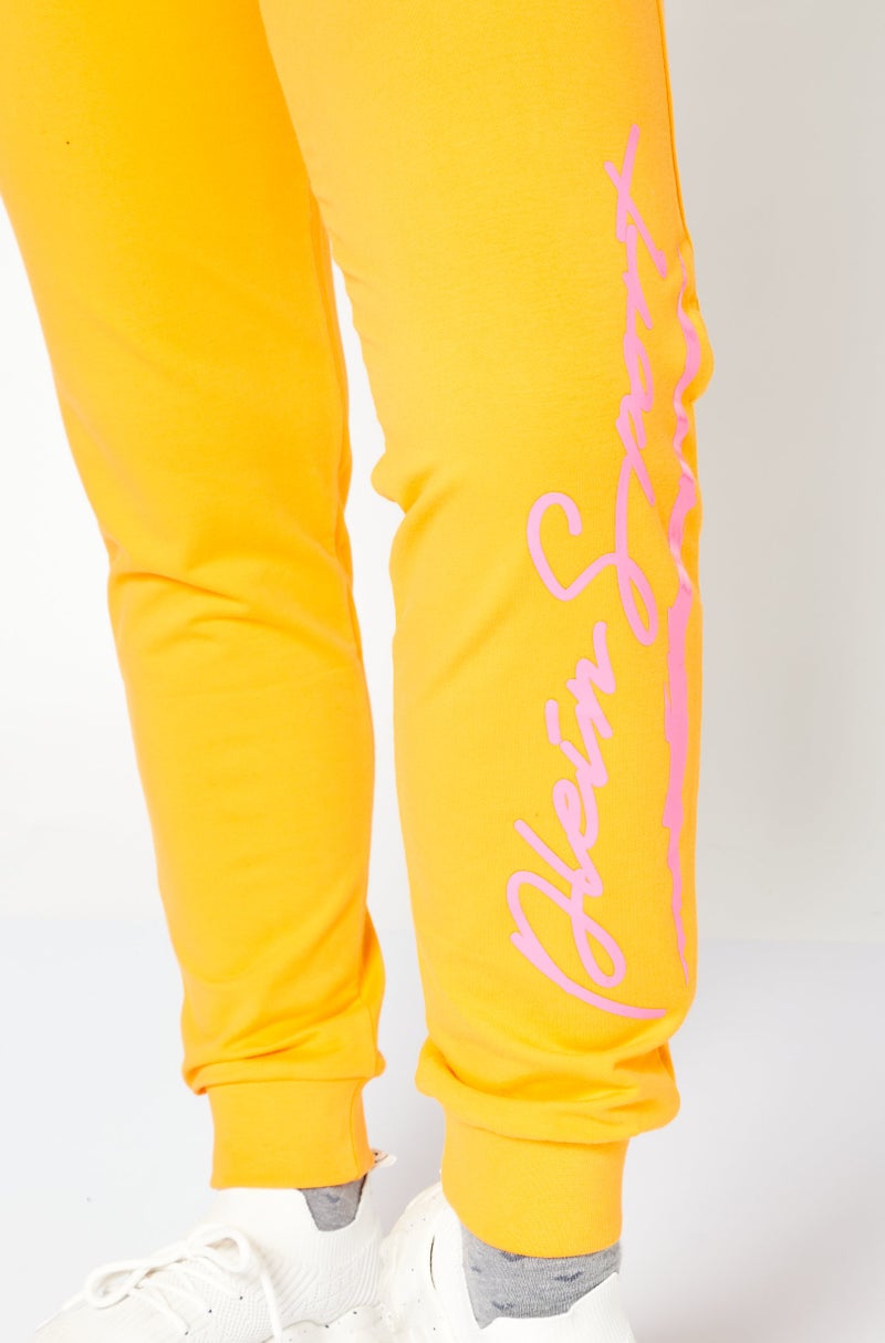 Plein Sport Women Sportswear Fit Training Sweatpants, Orange - Image 4