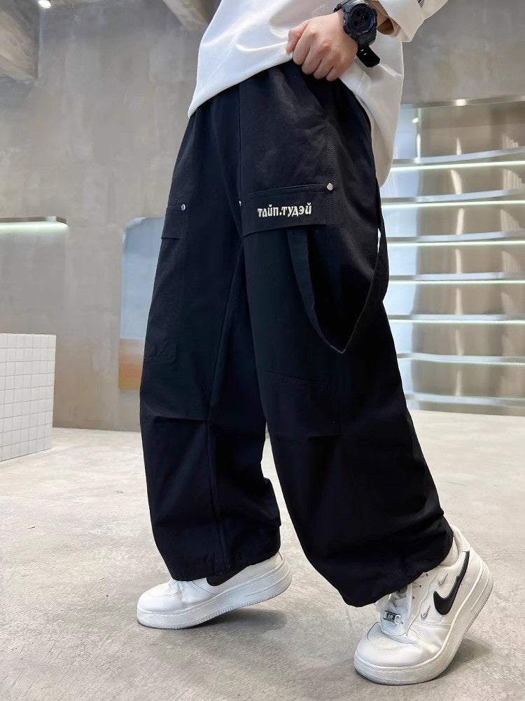 Boys' Pants Children'S Straight Casual Pants Thin Big Kids Autumn Cargo Pants Stylish Trendy - Image 5