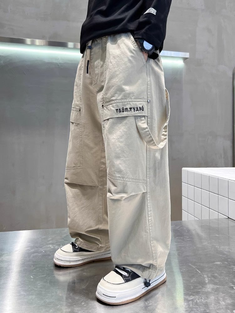 Boys' Pants Children'S Straight Casual Pants Thin Big Kids Autumn Cargo Pants Stylish Trendy - Image 2