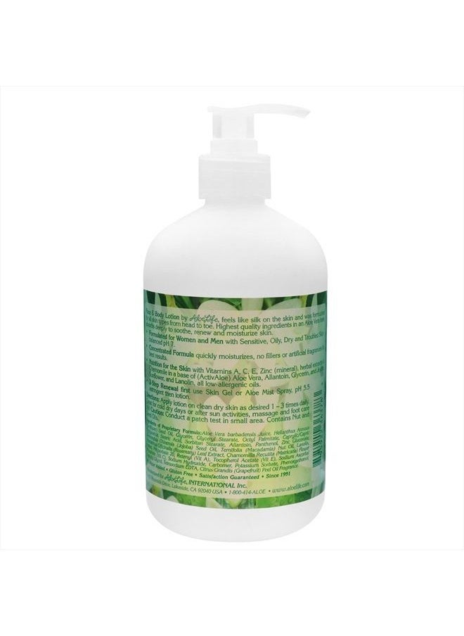 Aloe Life - Face & Body Lotion, Concentrated Formula, Hydrates Dry Skin, Contains Antioxidants, Minerals, & Herbal Extracts, Pleasant Grapefruit Scent, Safe For All Skin Types, Gluten-Free (16 oz) - Image 1
