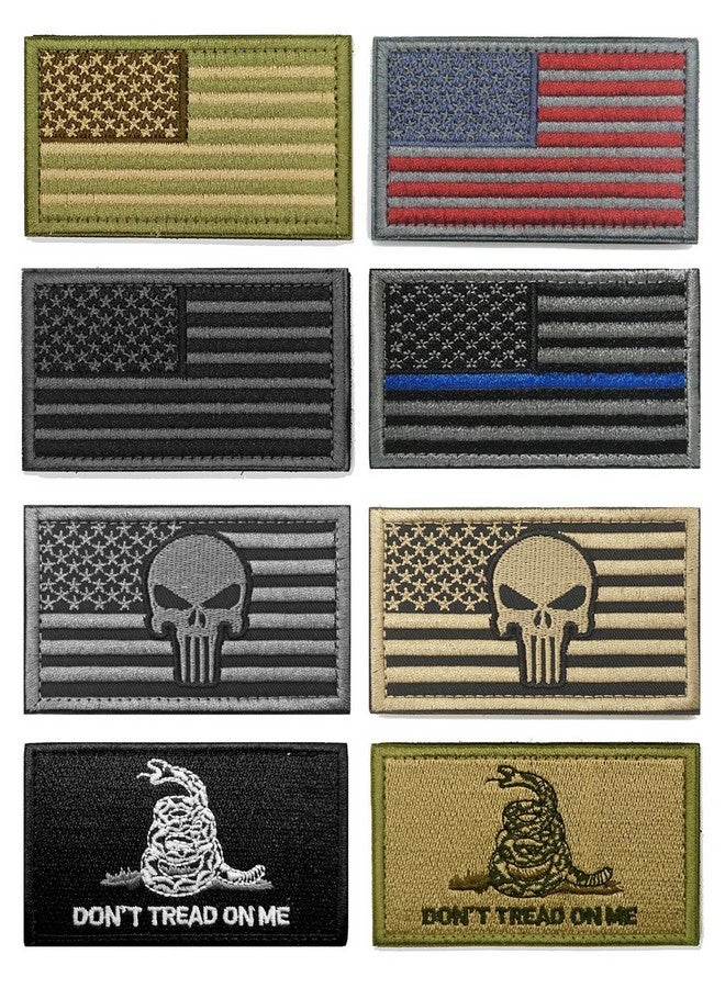 WZT Bundle 8 Pieces American Flag Tactical Morale Military Patch Set - Image 1
