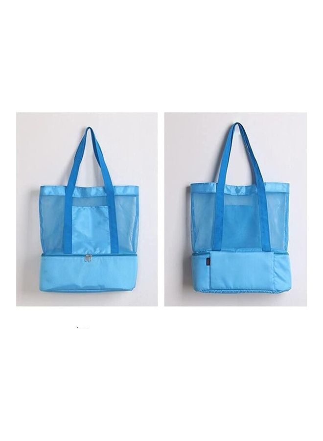 Mesh Beach and Picnic Tote Bag with Insulated Compartment - Image 5