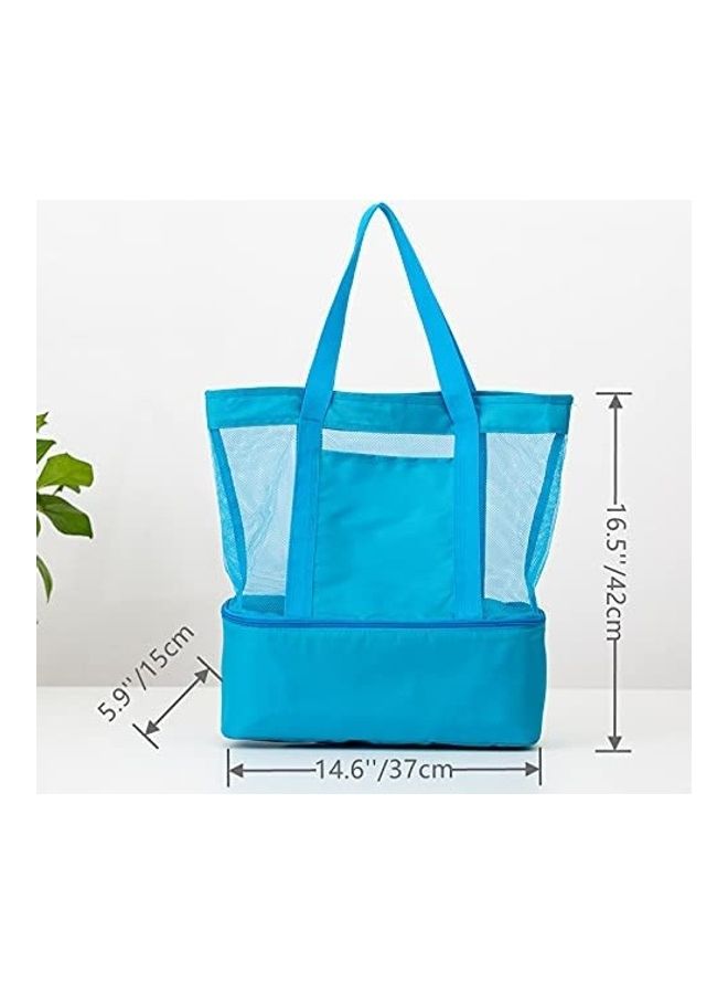 Mesh Beach and Picnic Tote Bag with Insulated Compartment - Image 2