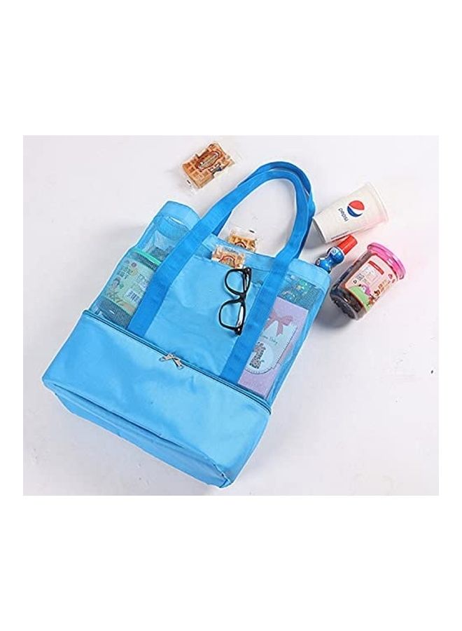 Mesh Beach and Picnic Tote Bag with Insulated Compartment - Image 4