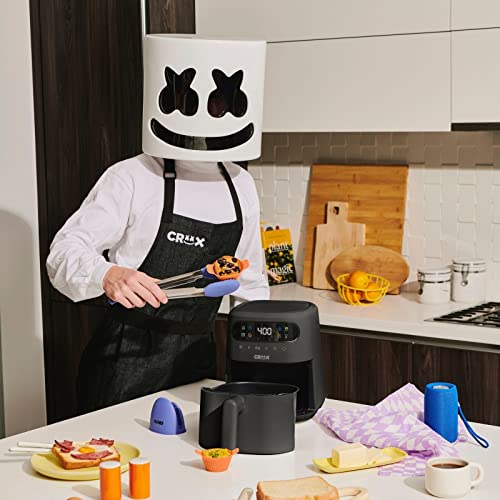 CRUX x Marshmello 3.0 QT Digital Air Fryer with TurboCrisp Technology, Touch Screen Temperature Control, Timer and Auto Shut-off, Fully Programmable, Silicone Cupcake Molds Included, Black - Image 3