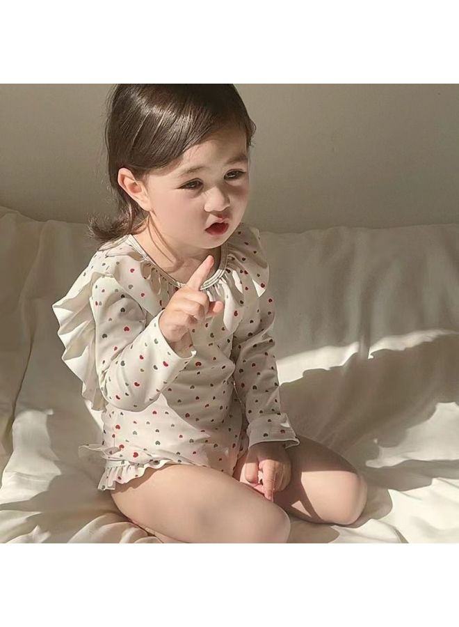 New Children's Swimsuit Long-sleeved Sun Protection Girl Princess One-piece Quick-drying Swimsuit Suit Small And Medium-sized Baby Swimsuit