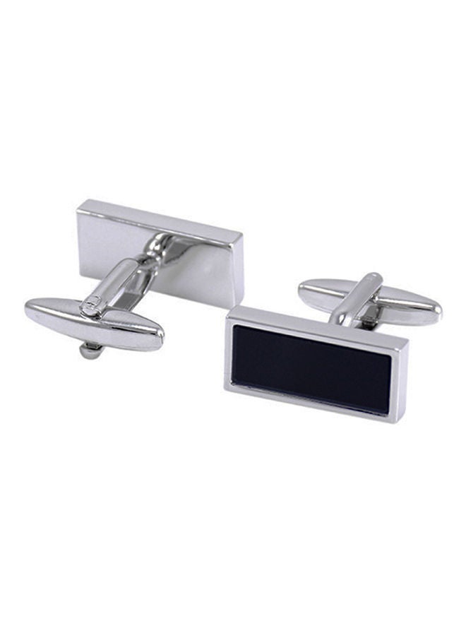 NIBEMINENT White Gold Classic Simple Shirt French Cufflinks - Image 4
