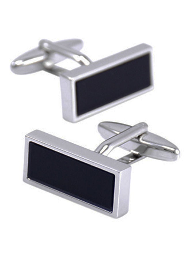 NIBEMINENT White Gold Classic Simple Shirt French Cufflinks - Image 2
