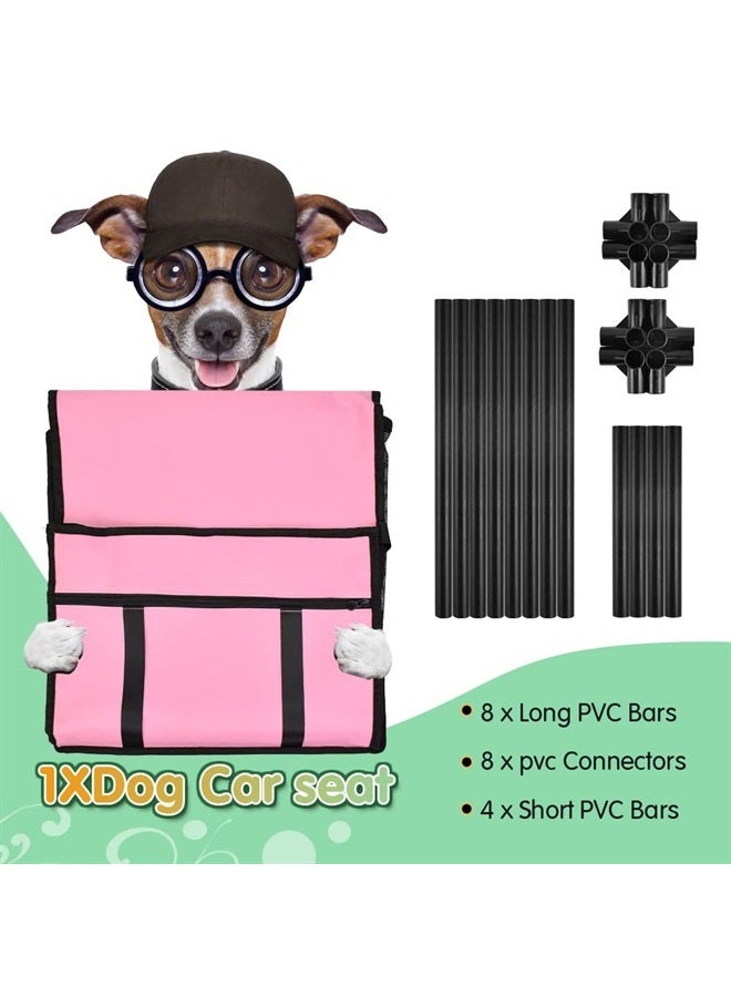 SWIHELP Dog Car Seat Puppy Portable Pet Booster Car Seat with Clip-On Safety Leash and PVC Support Pipe, Anti-Collapse,Perfect for Small Pets  - Image 2