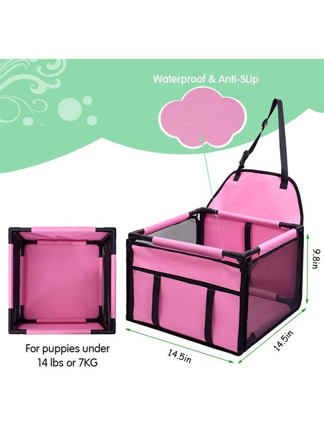 SWIHELP Dog Car Seat Puppy Portable Pet Booster Car Seat with Clip-On Safety Leash and PVC Support Pipe, Anti-Collapse,Perfect for Small Pets  - Image 5