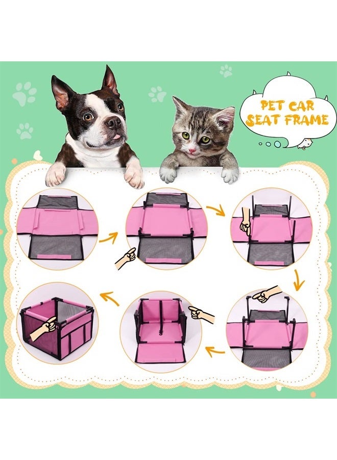 SWIHELP Dog Car Seat Puppy Portable Pet Booster Car Seat with Clip-On Safety Leash and PVC Support Pipe, Anti-Collapse,Perfect for Small Pets  - Image 3