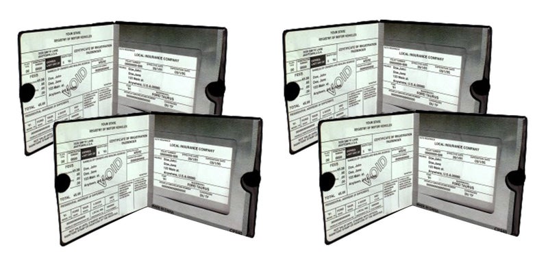 Sterling Car Auto Insurance Registration BLACK Document Wallet Holders - Automobile,Motorcycle,Truck,Vinyl ID Holder & Visor Storage-Strong Closure On Each-Necessary in Every Vehicle-4 Pack Set - Image 5