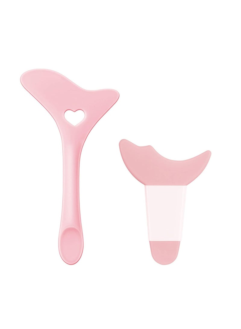 Oasisgalore 2Pcs Silicone Eyeliner Stencil Mascara Shield Applicator Guide Tool Eye Makeup Tool for Beginners Pink - Image 1