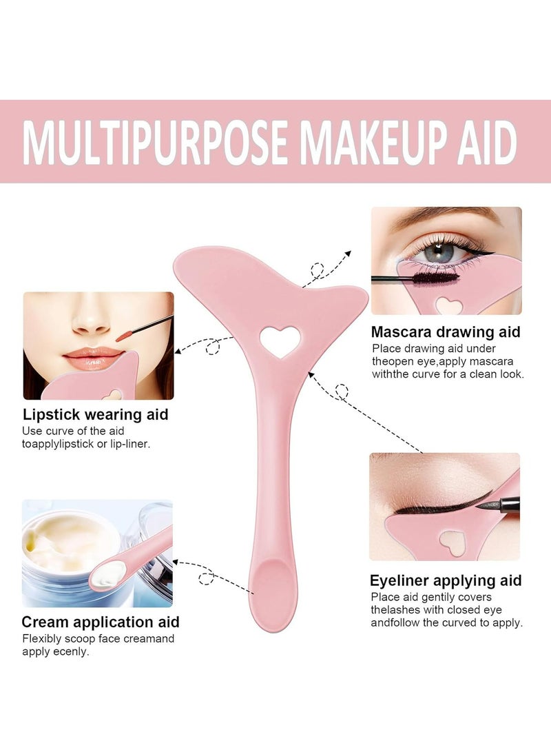 Oasisgalore 2Pcs Silicone Eyeliner Stencil Mascara Shield Applicator Guide Tool Eye Makeup Tool for Beginners Pink - Image 4