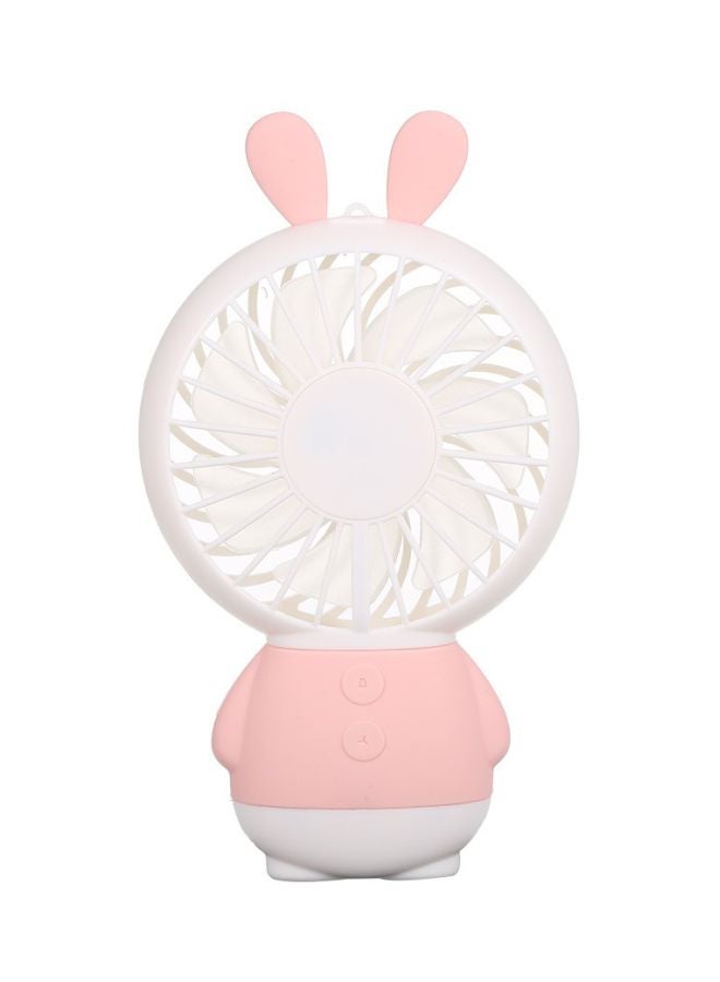 Loquat USB Rechargeable Mini Fan Pink/White 18centimeter