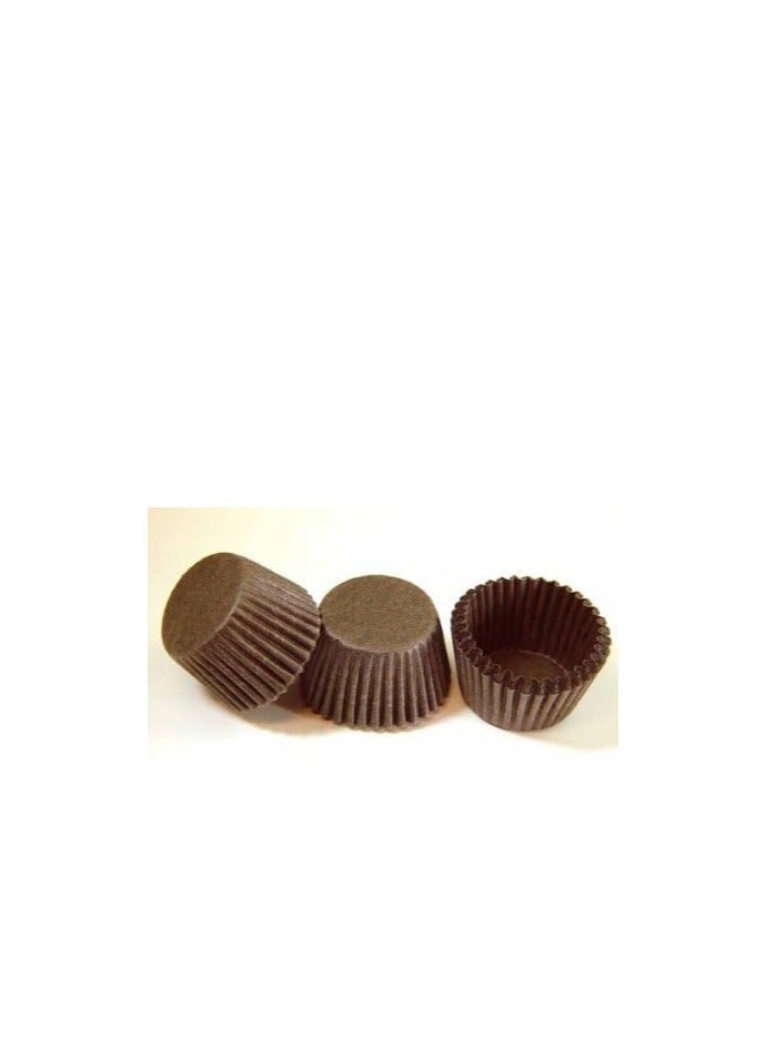 Melostu #4 Brown Glassine Paper Candy Cups - Chocolate Peanut Butter Baking Liners (1000)