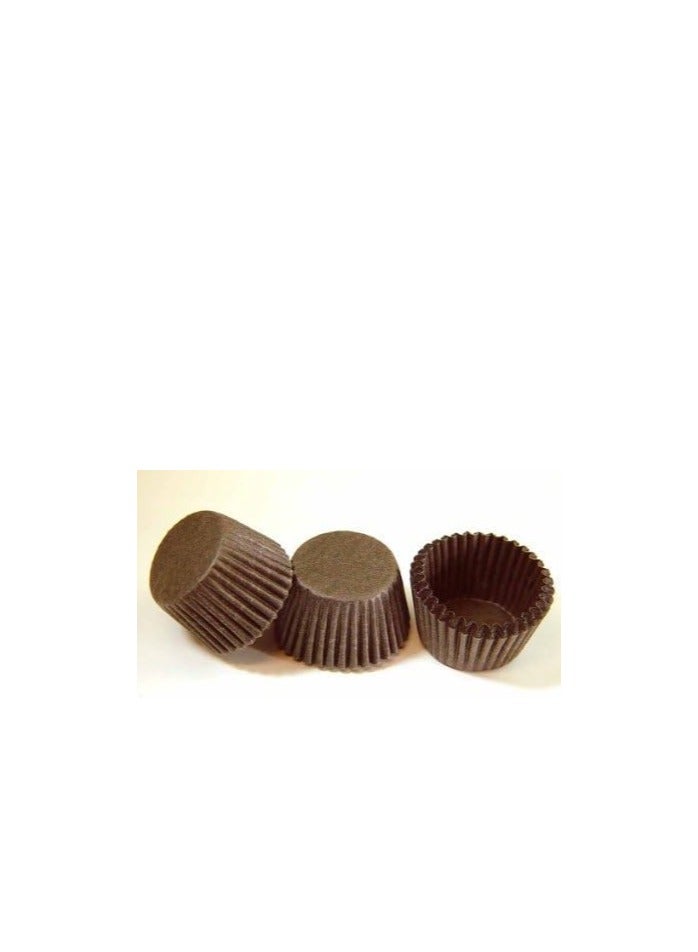 Melostu #4 Brown Glassine Paper Candy Cups - Chocolate Peanut Butter Baking Liners (1000)