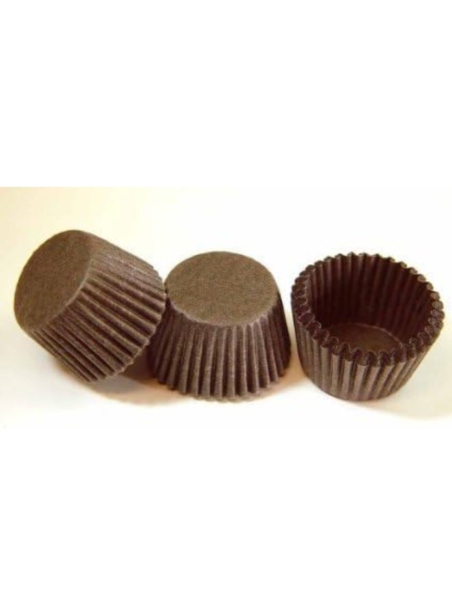 Melostu #4 Brown Glassine Paper Candy Cups - Chocolate Peanut Butter Baking Liners (1000) - Image 2