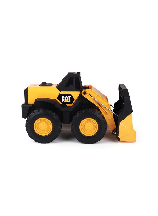 CAT Construction Toys, Steel Wheel Loader 16” - Real Steel Body, Working Arm & Bucket, Oversize All-Terrain Wheels, Heavy-Duty Construction Vehicle for Indoor/Outdoor Play, Kids Ages 3 + - Image 1