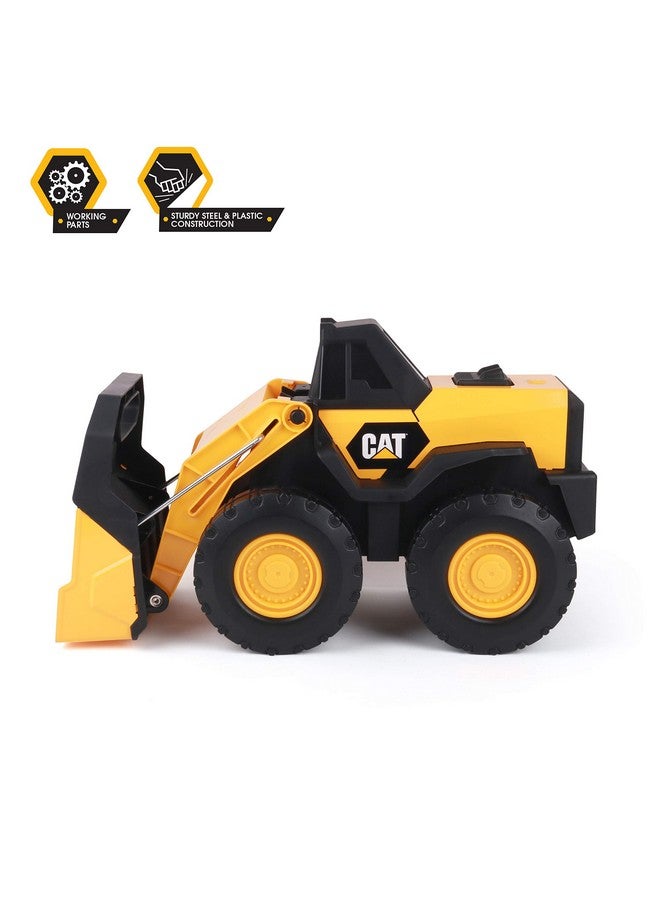 CAT Construction Toys, Steel Wheel Loader 16” - Real Steel Body, Working Arm & Bucket, Oversize All-Terrain Wheels, Heavy-Duty Construction Vehicle for Indoor/Outdoor Play, Kids Ages 3 + - Image 5