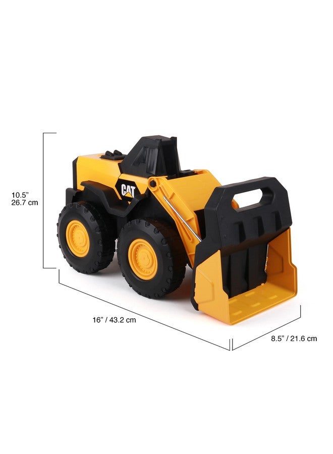 CAT Construction Toys, Steel Wheel Loader 16” - Real Steel Body, Working Arm & Bucket, Oversize All-Terrain Wheels, Heavy-Duty Construction Vehicle for Indoor/Outdoor Play, Kids Ages 3 + - Image 4